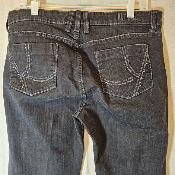 Kut From The Kloth Womens Jeans Size 10 Faded Black Bootcut Flare Embellished - Picture 4 of 9